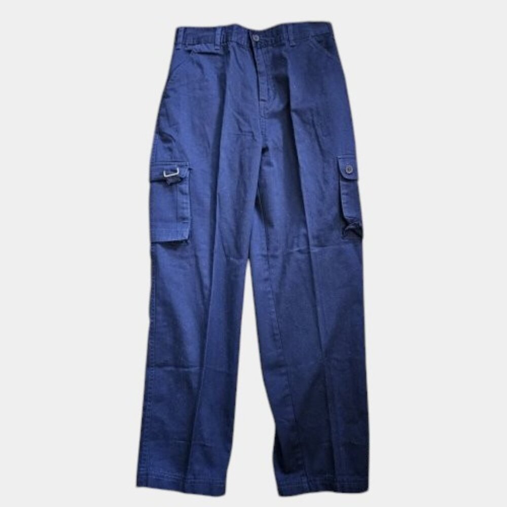NWT Blue FAST BREAKERS Cotton Cargo Pants Boys Size 28 x 26 Husky